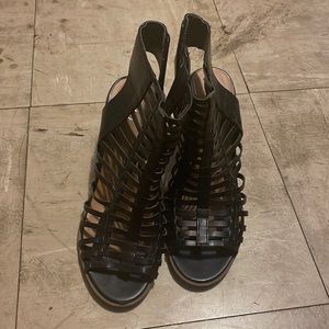 Size 8.5 Mossimo Caged Black Heels